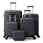 Non-TSA customs lock 5-in-1 PP trolley case, 12in, 16in, 20in, 24in, 28in, PP, dark gray - Image 28