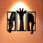 CIFbuy Metal Baked Paint African Animal 3-Piece Wall Art Set Zebra Giraffe Elephant Home Decor (TikTok, temu pickup) - Image 4