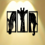 CIFbuy Metal Baked Paint African Animal 3-Piece Wall Art Set Zebra Giraffe Elephant Home Decor (TikTok, temu pickup) - Image 5