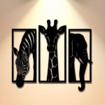 CIFbuy Metal Baked Paint African Animal 3-Piece Wall Art Set Zebra Giraffe Elephant Home Decor (TikTok, temu pickup) - Image 6