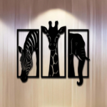 CIFbuy Metal Baked Paint African Animal 3-Piece Wall Art Set Zebra Giraffe Elephant Home Decor (TikTok, temu pickup) - Image 8