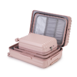 20"/24"/28" 3 pcs/set in ABS Spinner Wheel Luggage, Carry on Suitcase, with Cup Holder & USB Port & Phone Holder (Pink) - Image 2