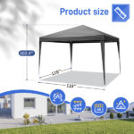 Same Code 00418742 10'x10' Gazebo Waterproof Outdoor Canopy Patio Tent Party Tent for Wedding BBQ Cater, Black - Image 10