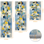Three-piece kitchen rug set, non-slip and washable, abstract pattern kitchen hallway rug, soft and comfortable, suitable for sinks, floors, entrances, hallways and bathrooms. - Image 3