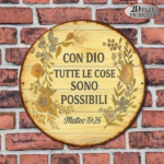 CIFbuy 1pc Vintage Italian Phrase "With God Everything Is Possible" Round Aluminum Wall Plaque, 8x8 Inch Religious Faith Home Decor Sig TikTok, TikTok, Self-pickup Logiopics - Image 5