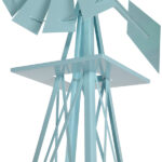 8FT Weather Resistant Yard Garden Windmill Blue - Image 13
