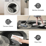 Three-piece kitchen rug set, non-slip and washable, abstract pattern kitchen hallway rug, soft and comfortable, suitable for sinks, floors, entrances, hallways and bathrooms. - Image 2