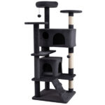 52" Tall Cat Tree Tower with Perches & Condos, Multi-Cat Playground with Scratching Posts (Dark Gray) - Image 4