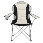 Medium Camping Chair Fishing Chair Folding Chair Black Gray - Image 14