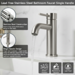 Single Handle Bathroom Faucet Lavatory Faucet Stainless Steel Single Hole-T10, Brushed Nickel[Unable ship on weekends, TK/TEMU only for pickup, only TX10643 warehouse supports GOFO] - Image 9