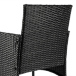 2pcs Arm Chairs 1pc Love Seat & Tempered Glass Coffee Table Rattan Sofa Set Black - Image 65