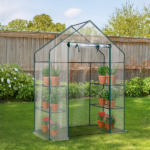 Mini Walk-in Greenhouse with PVC Cover, 4-Shelf Indoor Outdoor Plant Gardening Green House for Garden Backyard, 56" x 29" x 77", Transparent - Image 13