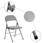 Same Code 31709558 6pcs Elegant Foldable Iron & PVC Chairs for Convention & Exhibition Gray - Image 10