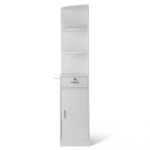 3-Tier Corner Salon Cabinet with 1 Door & 1 Drawer, 15mm E0 Grade Particleboard Matt White, 75.2" H Multipurpose Storage Cabinet for Beauty Salon Spa Bathroom Bedroom - Image 2
