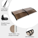 Same Code 82632470 80*38in Household Application Door & Window Rain Cover Eaves Brown Board & Black Holder - Image 12