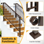 Outdoor 4 Level Iron Handrail Copper - Image 8