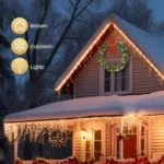 48in 150 Lights 450 Branches PVC Bow Decoration Garland Garden Garland Decoration Green - Image 8