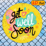 CIFbuy 1pc Hand-painted Get Well Soon Round Aluminum Sign, "" Get Well Soon Round Aluminum Sign, Soon Round Aluminum Sign, Heart Flower Outdoor Plaque TikTok, TikTok, temu emu Self-pickup Logiaqics - Image 8