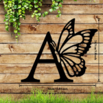 CIFbuy Single Butterfly Monogram iron Wall Art Sign Custom All Letters Wedding Backdrop Home Wall Decor Housewarming Gift DIY Wedding Sign Christmas Halloween New Year Home Decor (TikTok, temu pick-up service)