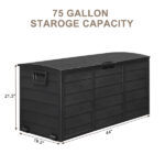 75gal 280L Outdoor Garden Plastic Storage Deck Box Chest Tools Cushions Toys Lockable Seat BLACK - Image 14