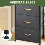 4 Drawer Dresser Fabric Chest of Drawers Furniture Storage Organizer for Living Room,,Hallway, Dark Grey(Shipment from Walmart) - Image 5