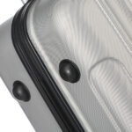 ABS Trolley Case 20in 24in 28in 3PCS Suitcase Set Striped Textured Suitcase Silver Gray - Image 10