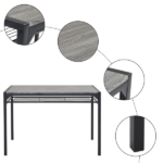 Same Code 99109540 Dining Table Set for 4, Kitchen Table with 2 Chairs and a Bench, 4 Piece Kitchen Table Set for Small Space, Home Kitchen Bar Pub Apartment, Gray - Image 11