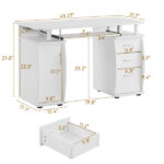 Embossed White Particle Board with Melamine Laminate 1155574cm One-Door Three-Drawer Computer Desk - Image 12