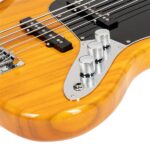 [Do Not Sell on Amazon] Gjazz Electric 5 String Bass Guitar Full Size Bag Strap Pick Connector Wrench Tool Transparent Yellow - Image 13