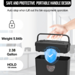Paper Shredder for Home Use,5 Sheets Small Crosscut Paper Shredder,P-4 Security Level with 2.38-Gallon Basket, 4-Mode Design-Durable & Fast and Jam Proof for Home Office Utilization - Image 6