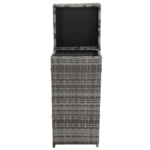 With Top Cover Iron Frame Rattan Trash Can Gary Gradient - Image 10