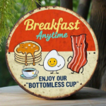 CIFbuy 1Pc Vintage Rustic Retro Metal Wall Sign 8x8Inch Bacon Eggs Pancakes Breakfast Pattern Durable 2D Flat Art Decor Sign For Home K TikTok, TikTok, me K Self-pickup Logiopics - Image 6