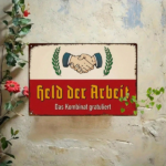CIFbuy Retro German Slogan Metal Wall Art, Iron Sign With Handshake Pattern & Labor Hero Quote, Quote, 2D Flat Decor For Ho WaikTok, WaikTok, ern & Labor Hero Quote Self-rickup Logiop Hohake Pattern & - Image 4