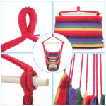Distinctive Cotton Canvas Hanging Rope Chair with Pillows Rainbow - Image 24