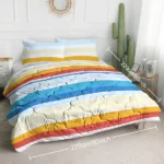 Rainbow Striped Comforter Set Queen Size, Red Yellow Blue Comforter Bedding Set for Teen Girls Adults, 3 Piece, 1 Comforter (90"x90") and 2 Pillow Shams (20"x36") - Image 6