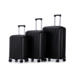 20"/24"/28" 3 pcs/set in ABS Spinner Wheel Luggage, Carry on Suitcase, with Cup Holder & USB Port & Phone Holder (Black) - Image 2