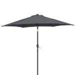 7.5FT Round Outdoor Patio Umbrella with Tilt Adjustment, Crank Lift System, 6 Iron Ribs & Iron Pole, Waterproof UV Protected Polyester Canopy, Gray - Image 2