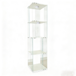 Rotatable four-layer tempered glass display cabinet,liquor cabinet,file cabinet,storage cabinet,with remote control paipai lamp,adjustable feet,be placed in the living room,kitchen,corridor,white - Image 8