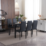 4pcs Elegant Assembled Stripping Texture High Backrest Dining Chairs Black Replace encoding 13028198-18410366 - Image 90