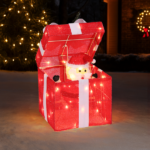 12in Motorized Pop-up Gift Box with Santa, Outdoor Christmas Decorations with Motor & 60 LED Lights, for Xmas Outdoor Holiday Indoor Decor Lighted Holiday Displays - Image 17
