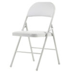 Old Code 33292149 4pcs Elegant Foldable Iron & PVC Chairs for Convention & Exhibition White - Image 17