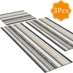 Three-piece kitchen rug set, non-slip and washable, abstract pattern kitchen hallway rug, soft and comfortable, suitable for sinks, floors, entrances, hallways and bathrooms. - Image 2