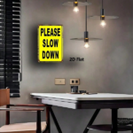 CIFbuy 1pc Heavy-Duty Iron Slow Down Warning Sign, 8x12 Inch Yellow Speed Limit Sign, 2D Flat Traffic Safety Decor For Office & Parking TikTok, TikTok, Sign Self-pickup Logiopics - Image 4