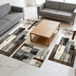 Three-piece kitchen rug set, non-slip and washable, abstract pattern kitchen hallway rug, soft and comfortable, suitable for sinks, floors, entrances, hallways and bathrooms. - Image 10