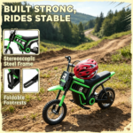 Green 24V 350W Electric Dirt Bike - Twist Grip Throttle up to 15 MPH Speed Limit Ideal for Ages 13+ with Adult Supervision Required - Image 6