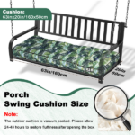 Outdoor Bench Cushion, 63 × 20 × 4 Inch, Tufted Waterproof Swing Cushion with Ties, for Patio Bench or Window Seat - Image 2