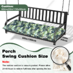 Outdoor Bench Cushion, 60 × 20 × 4 Inch, Tufted Waterproof Swing Cushion with Ties, for Patio Bench or Window Seat - Image 2