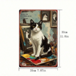 CIFbuy Vintage Cat Metal Wall Art 8x12 Inch Retro" Iron Decor With Paintbrushes & Palette, Artistic Sign For Home Living Room Be Inch Retro IrikTok, Inch Retro IrikTok, t Self-pickup Logiopics