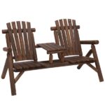 Wood Patio Chair Bench with Center Coffee Table/Garden chairs/courtyard chairs ( Amazon Shipping) Prohibited by WalMart - Image 4