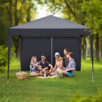 10x10ft Outdoor Pop Up Canopy, Portable Instant Canopy Tent with 4 Sidewalls for Outdoor Events Party Wedding Birthday Graduation, Dark Grey - Image 26